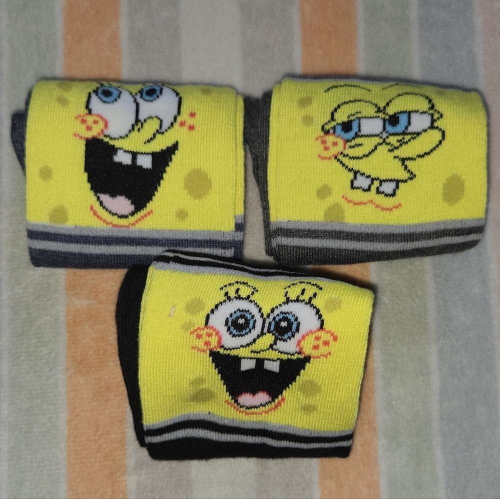 NEW Men's Spongebob Novelty Socks x3
